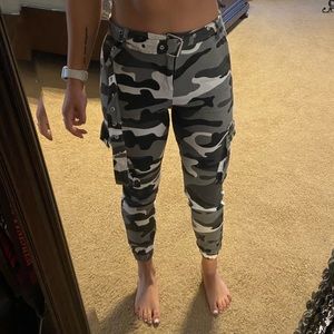Grey camo utility pants